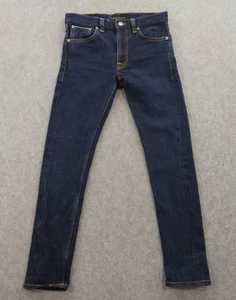 Nudie Jeans Womens 29 Blue Lean Dean Slim Tapered Selvedge Zip Fly Denim - Picture 1 of 17