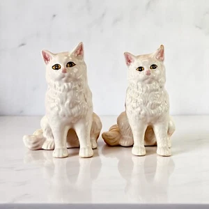 Vintage Keramik weiße Perserkatze Figur Bordallo Pinheiro Portugal 6,5 Zoll - Bild 1 von 13