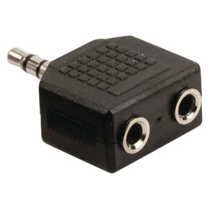Audio Adapter Splitter 3,5mm Klinken Stecker auf 2x Kupplung / Buchse - Bild 1 von 2