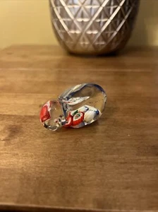 Small Blown Glass Bunny Rabbit Millifiori Paperweight Ornament - Picture 1 of 2