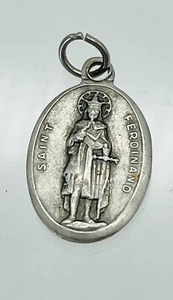 Vintage Catholic St Ferdinand San Fernando Mission Silver Tone Medal Italy - Picture 1 of 4