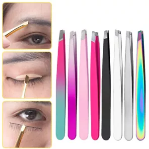 Pinza profesional de acero inoxidable para cejas maquillaje depiladora inclinada - Imagen 1 de 23