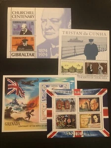 B.Commonwealth 1974 Winston Churchill x 4 mini sheets MNH VF Look - Picture 1 of 1