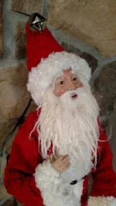 Neu im Karton groß 34" SANTA rustikal rot weiß Jingle Bell Hut Weihnachten Puppe Figur Requisite - Bild 1 von 1