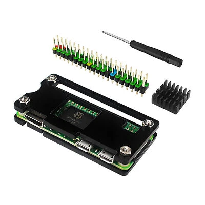 For Raspberry Pi Zero W Acrylic Shell Case Pin Heatsink Protective Case Kit - Image 1 of 3