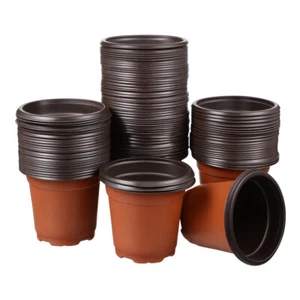 100pcs Plants Flower Pot Plastic Plant Nursery Starting Pots Garden Flower Pots - Picture 1 of 12