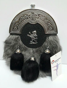 Vestido Completo Escocés Kilt Gris Piel de Cabra Esporrano Celta Antiguo Cromo Cantel - Imagen 1 de 11