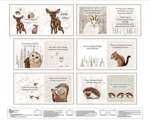 Henry Glass - Little Ones - 35.5" Forest Animal Soft Book Panel - Multi - Picture 1 of 5