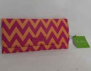 NWT Vera Bradley ZIGGY ZAGS Trifold Wallet, Pink Orange Zig Zag. 13978-184 - Picture 1 of 9