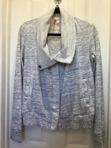 Element Sweater Cowl Neck Heathered Gray Button Up Medium - Picture 1 of 12
