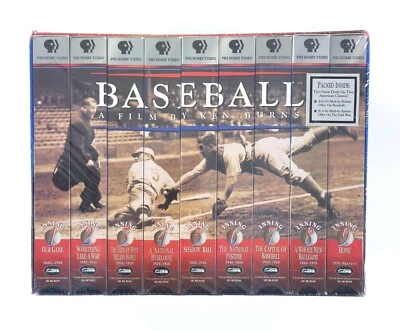 Baseball: A Film by Ken Burns Nine Inning Boxed Set VHS, 1994, 9 Tapes Sealed - Image 1 of 4