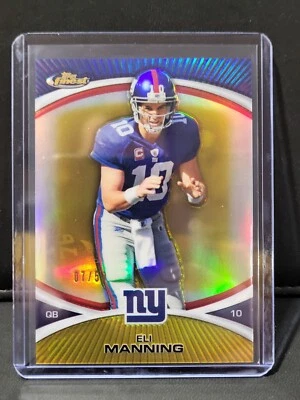 Topps Finest Gold Refractor #98 2010 Eli Manning New York Giants oro # de/50 Foto 1 de 2