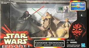 Star Wars Episode 1 1998 Darth Maul Qui-Gon Ani Tatooine Showdown 3 Figuren Set - Bild 1 von 4