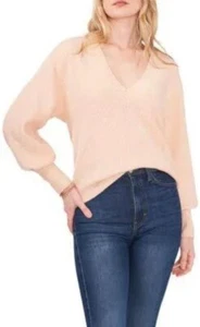 NEU MIT ETIKETT 1.STATE PULLOVER MIT V-AUSSCHNITT IN PINK MELANGE LARGE - Bild 1 von 10