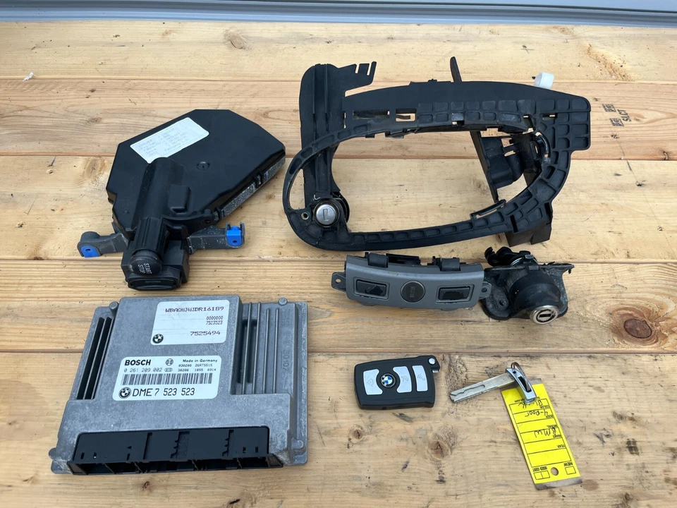 02-05 JUEGO DE LLAVES INTERRUPTOR ENCENDIDO BMW 745Li 745i E66 E65 DME ECU ECM CAS 7523523 Foto 1 de 4