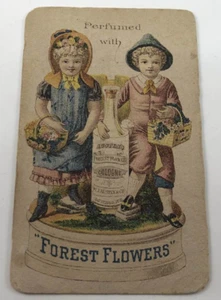 Vintage Victorian Trade Card ~ AUSTENS FOREST FLOWER COLOGNE - Picture 1 of 3