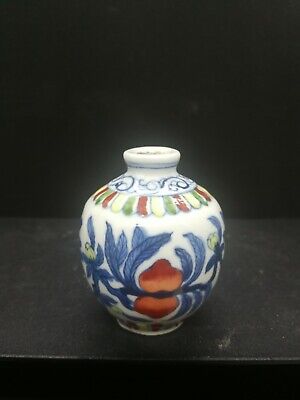 Vintage Chinese Handmade Porcelain Snuff Bottle Without Lid • 120$