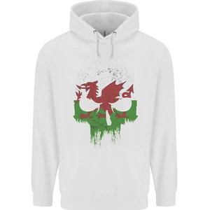 Wales Skull Welsh Gym Biker Flag Childrens Kids Hoodie - Picture 1 of 68