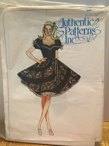 Authentic Patterns Inc. Square Dance Dress #320 Size 5-7-9 Uncut Vintage - Picture 1 of 2