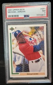 1991 Upper Deck MICHAEL JORDAN Rookie #SP1 PSA7 NM Chicago White Sox RC 77710611 - Picture 1 of 2