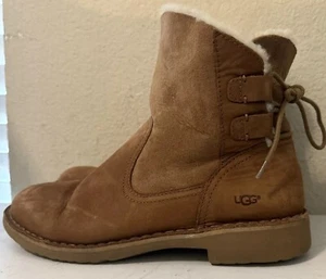 UGG Womens Naiyah 1016850 Suede Round Toe Ankle Shearling Style Boots 8.5 - Picture 1 of 7