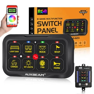Panel de interruptor AUXBEAM RGB 8 velocidades APP regulable barra de luz LED sistema de relé coche barco - Imagen 1 de 12