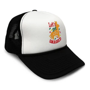 Trucker Hat Let's Get Smashed Snapback Baseball Cap for Men & Women Polyester - Picture 1 of 25