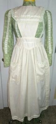 Vtg Prairie Top Skirt Bib Apron Pioneer Outfit Cottagecore  XS 32 Chest 22 Waist - Image 1 of 4