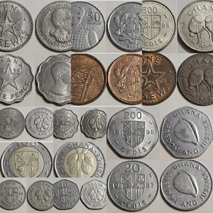 GHANA PENCE PESEWAS CEDIS 1958 - 2007 AFRIQUE - Picture 1 of 16