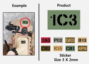 (3mm) Callsign Bold 12Tag sticker / Helmet US army patch brick - Picture 1 of 9