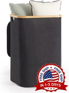 Cesta grande para la colada con tapa con asa para dormitorio cuarto de baño NEW - Picture 1 of 8