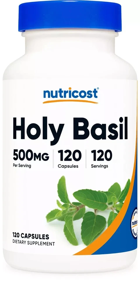 Nutricost Holy Basil Capsules 500mg per Serving (120 Veggie Capsules)