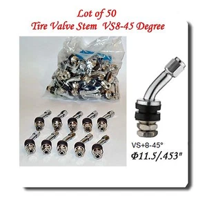 50 Kit VS-45 Chrome Tire Valve Stem for Holes Φ11.5 mm / .453" Fits: Motorcycle - Picture 1 of 1