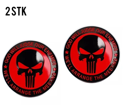 2x Punisher Totenkopf Aufkleber Skull Sticker Emblem Schädel Rächer Alu Moped  - Bild 1 von 4
