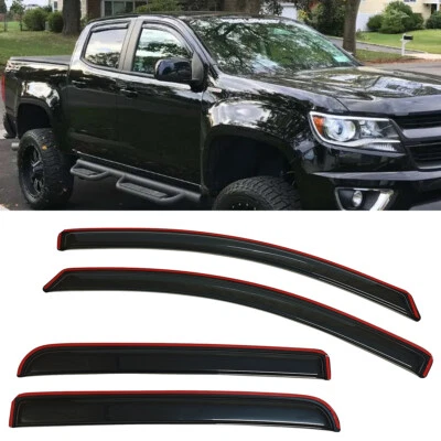 IN-CHANNEL Window Visors Sun Vent Rain Guard Fit 2015-2022 Chevy Colorado Canyon Foto 1 de 4