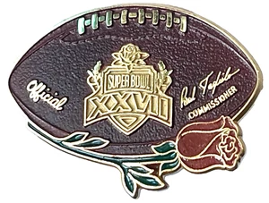 1993 SUPER BOWL XXVII PRESS MEDIA PIN NUMBERED 2154 SUPER RARE COWBOYS VS BILLS - Picture 1 of 2