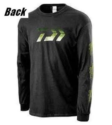 Daiwa D-Vec Bass Print Long Sleeve Shirt Black LSBLKBASS (Select Size)
