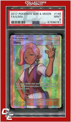 Sun & Moon 146 Full Art Ilima PSA 9 - Image 1 of 2