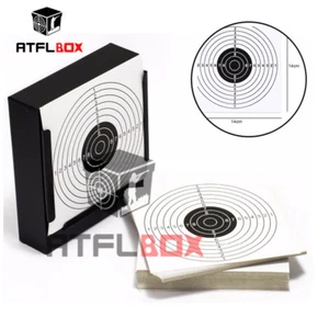 ATFLBOX BB Gun Target Pellet Trap Paper Holder & 50 Paper Shooting Target - Picture 1 of 5