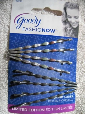8 alfileres de pelo bobby ondulados pintados Goody Bobbies gris plata bronce morena Foto 1 de 2
