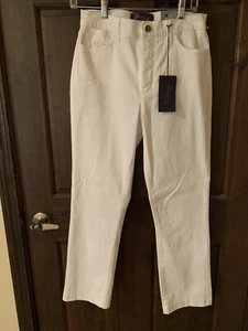 NYDJ Not Your Daughters Jeans Womens Sz 6 Crop White New With Tags Straight Leg - Picture 1 of 10
