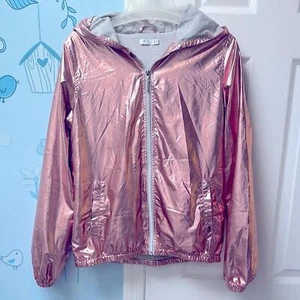 Melby by F. LLI Campagnolo Anni Metallic Pink Gray Hooded Girls Jacket Size 14 ! - Picture 1 of 13