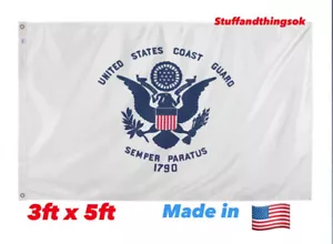 United States Coast Guard 3’x5’ Fade Res Flag US Military Betsy Flags Mancave - Picture 1 of 4