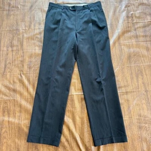 Pantalone elegante uomo Berle grigio antracite plissettato davanti orlo con polsini taglia 36 x 32 - Foto 1 di 7
