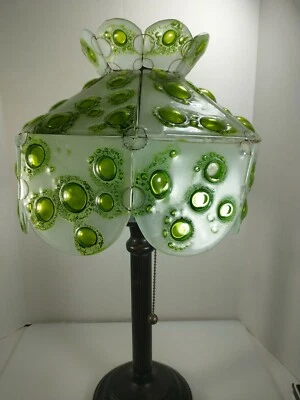 70s style Green Marble  Fused Art Green Glass Retro Lamp - Image 1 of 4
