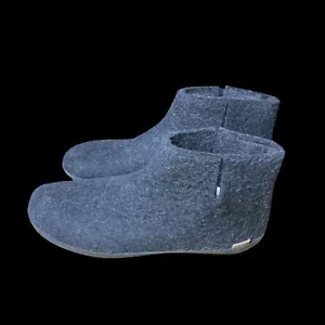 Glerups Felt Wool Slipper Boots Danish Moccasin Men Size 13 Eu 47 Rubber Sole - Picture 1 of 7