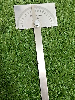 B & A Stainless Steel Double Graduation Protractor Rectangle Head — 第 1/4 张图片