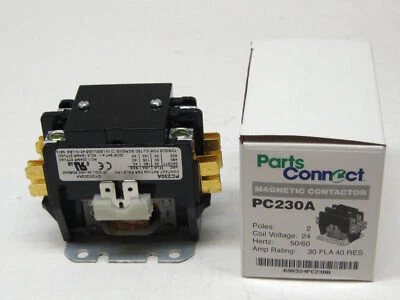 PC230A Contactor Double Two Pole 30 Amps 24 Volts for Air Conditioner Heat Pump - Image 1 of 3