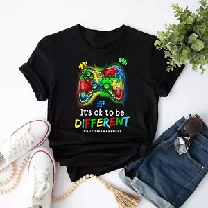 Autism Awareness Men Kids Boys Autism Video Game Month T-Shirt - Picture 1 of 22