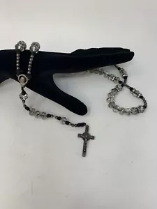Schöner & einzigartiger Vintage Rosenkranz mit Kristallperlen 2,65 Unzen - Bild 1 von 6